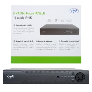 NVR PNI House IP716LR, 16 canale IP 4K, H.265