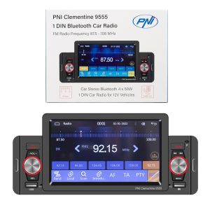 MP5 player auto PNI Clementine 9555 1DIN display 5 inch 4 x 50W, Bluetooth, radio FM, Carplay, functie RDS