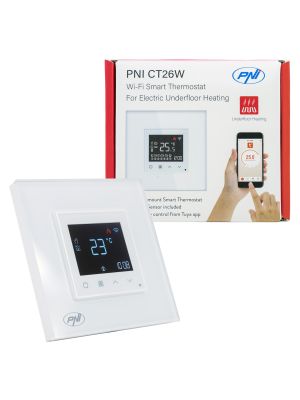 Termostat inteligent PNI CT26W WiFi incalzire in pardoseala electrica sau grup pompare, senzor pardoseala inclus, 10A, m