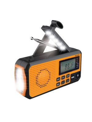 Radio portabil PNI DYN300, cu dinam, incarcare solara, lanterna, powerbank 4000 mAh, SOS, orange