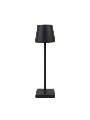 Lampa de masa PNI neagra, lumina calda, cu acumulator