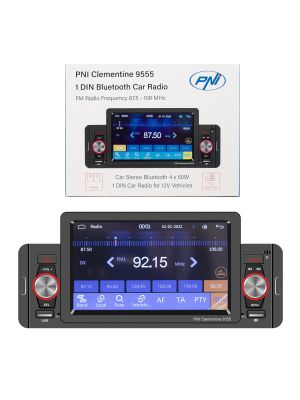 MP5 player auto PNI Clementine 9555 1DIN display 5 inch 4 x 50W, Bluetooth, radio FM, Carplay, functie RDS