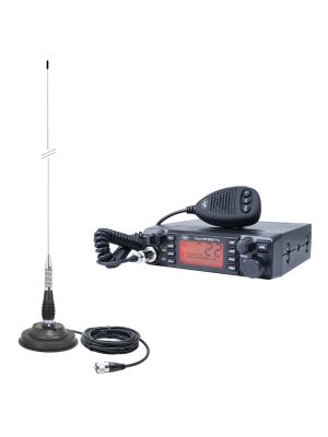 HP 9001 PRO ASQ reglabil, AM-FM, 12V, 4W + Antena CB PNI ML100