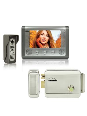 Kit Interfon video SilverCloud House 715 cu ecran LCD de 7 inch si Yala electromagnetica SilverCloud YR300